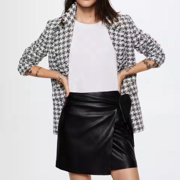 NWT Mango Houndstooth Tweed Blazer XXS - Picture 1 of 8